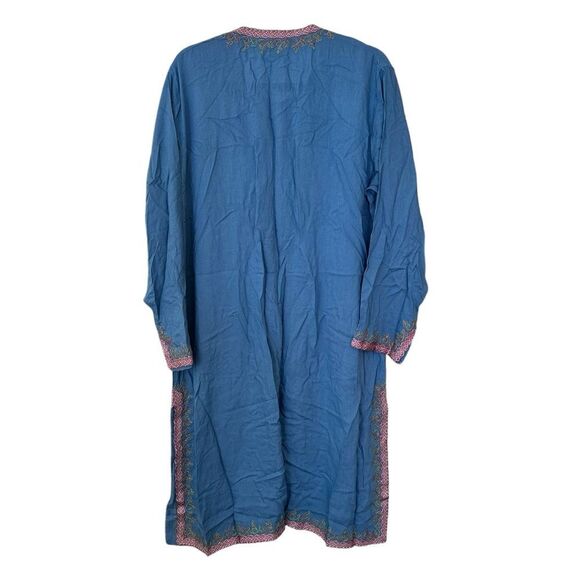 Karim Bourlad Blue Kaftan with Colorful Embroidery - Picture 9 of 14